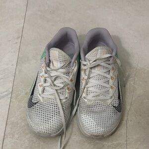 Nike Metcon White Mesh Sneakers with Mint & Lilac Accents